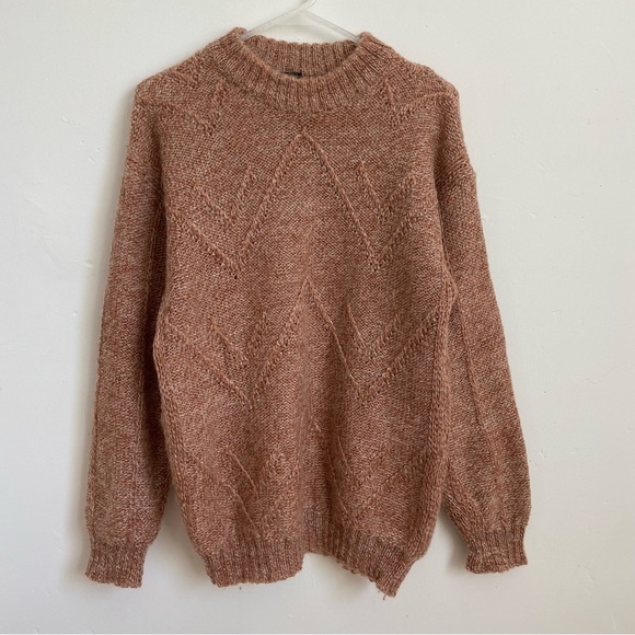Vintage Sweaters - Vintage Greatway Knitwear Wool and Mohair Sweater in Autumnal Orange *flawed